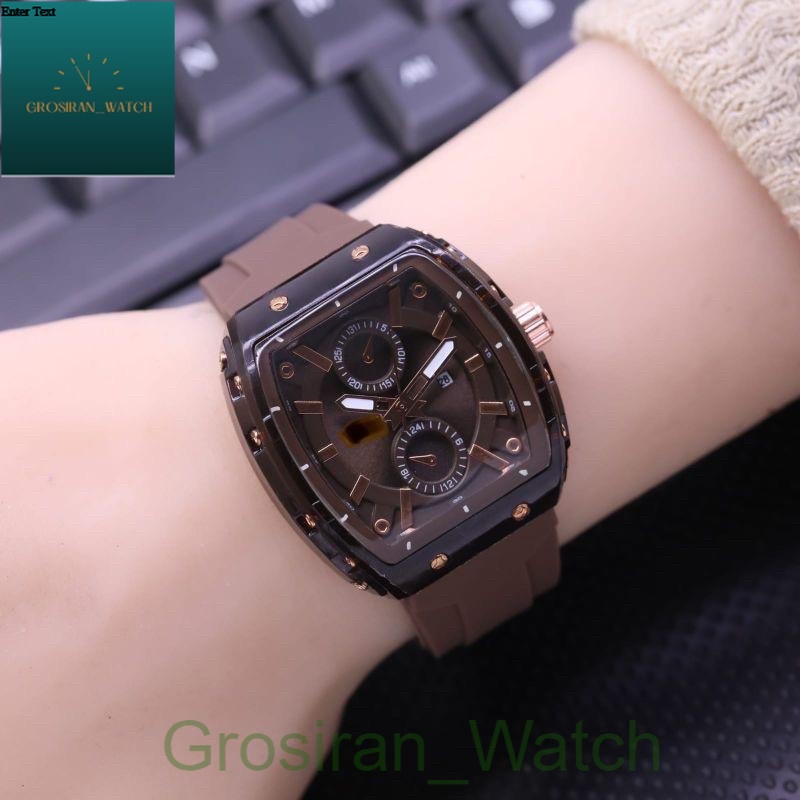 JAM TANGAN WANITA/PRIA MEWAH ELEGAN KEKININIAN TERBARU KW PREMIUM GRADE ORI TAHAN AIR STRAP RUBBER L-56 [G_W]