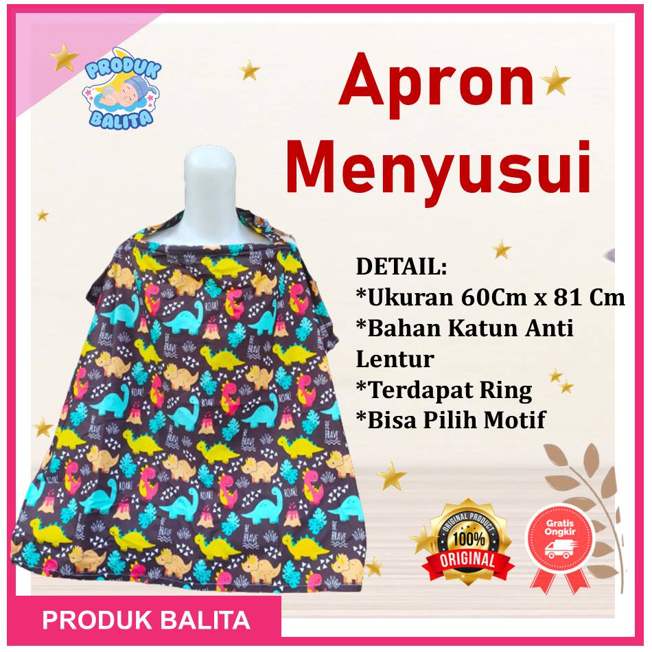 Apron Menyusui Melingkar Motif Karakter Lucu Celemek Menyusui Termurah