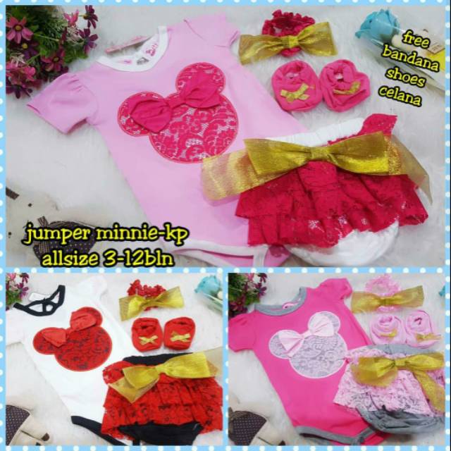 Baju bayi perempuan Setelan jumper bayi perempuan Mickey Mouse