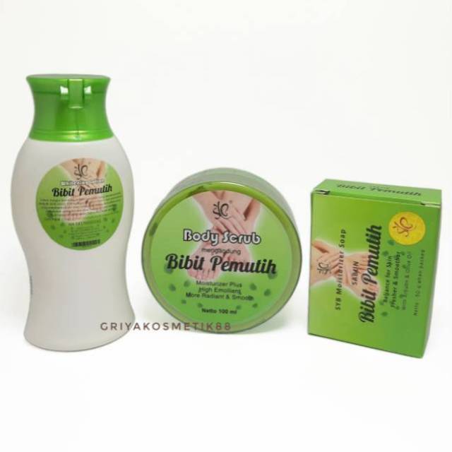 PAKET PEMUTIH BADAN SYB BPOM 3in1 (Lotion,bodyscrub &amp; sabun)