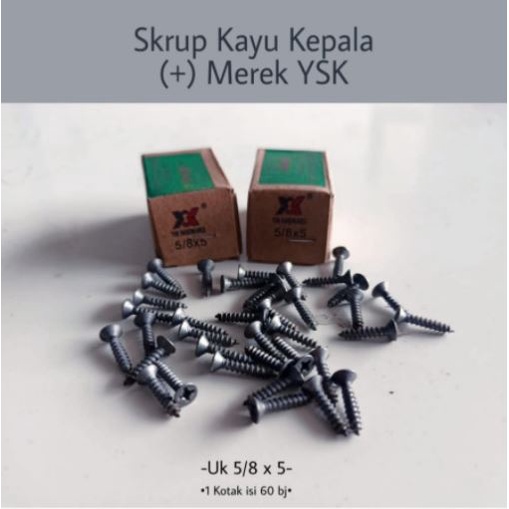 Skrup kayu kepala plus 5/8 in / sekrup kayu / skrup galvanis 5/8 x5 in / skrup kayu 16mm / skrup kayu + / skrup kayu termurah / skrup kayu ekonomis