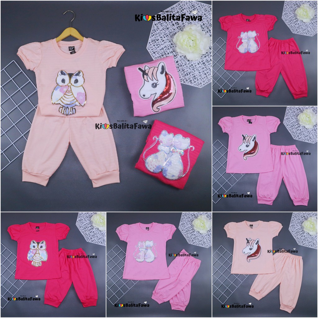 Setelan Kokumi Size 1-10 Tahun / EXPORT PREMIUM Baju Karakter Celana Pendek Kaos Lengan Pendek