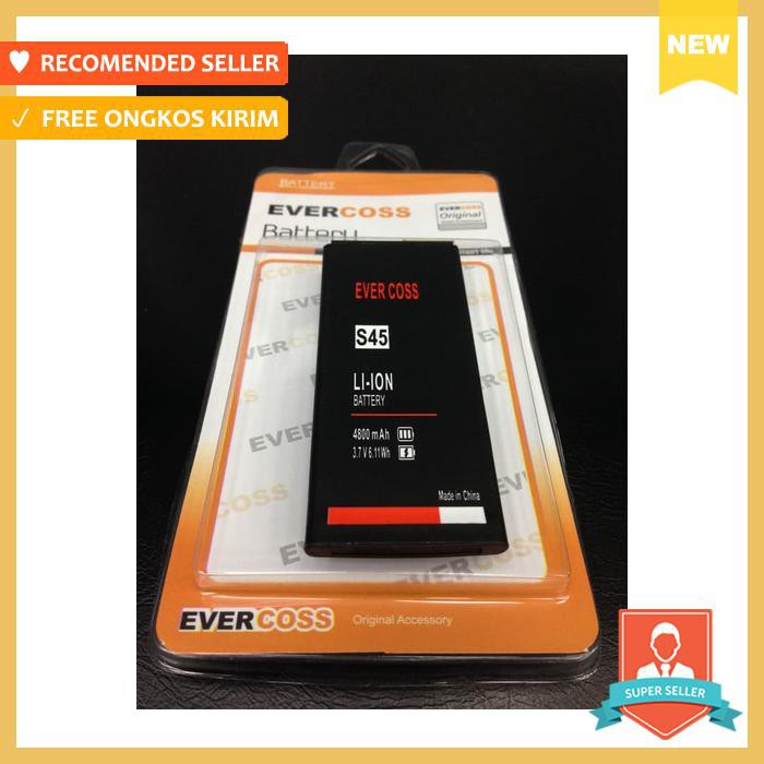 BATERAI HANDPHONE - BATERAI EVERCOSS CROSS S45 FACE UNLOCK 4G LTE 4800MAH DOUBLE POWER
