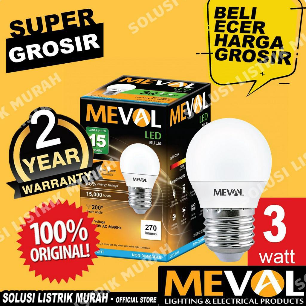 Meval Lampu LED Bulb 3W - Putih