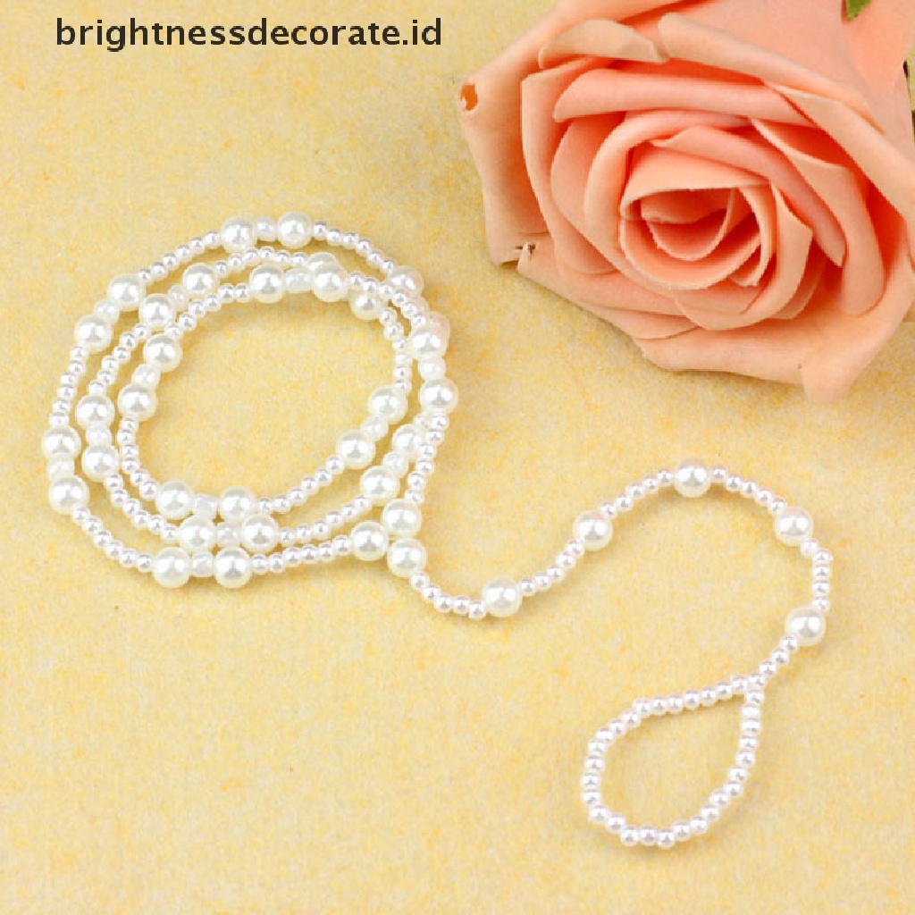 [birth] Pretty Pearl Barefoot Sandal Anklet Ankle Bracelet Foot Chain Toe Ring Jewelry [ID]