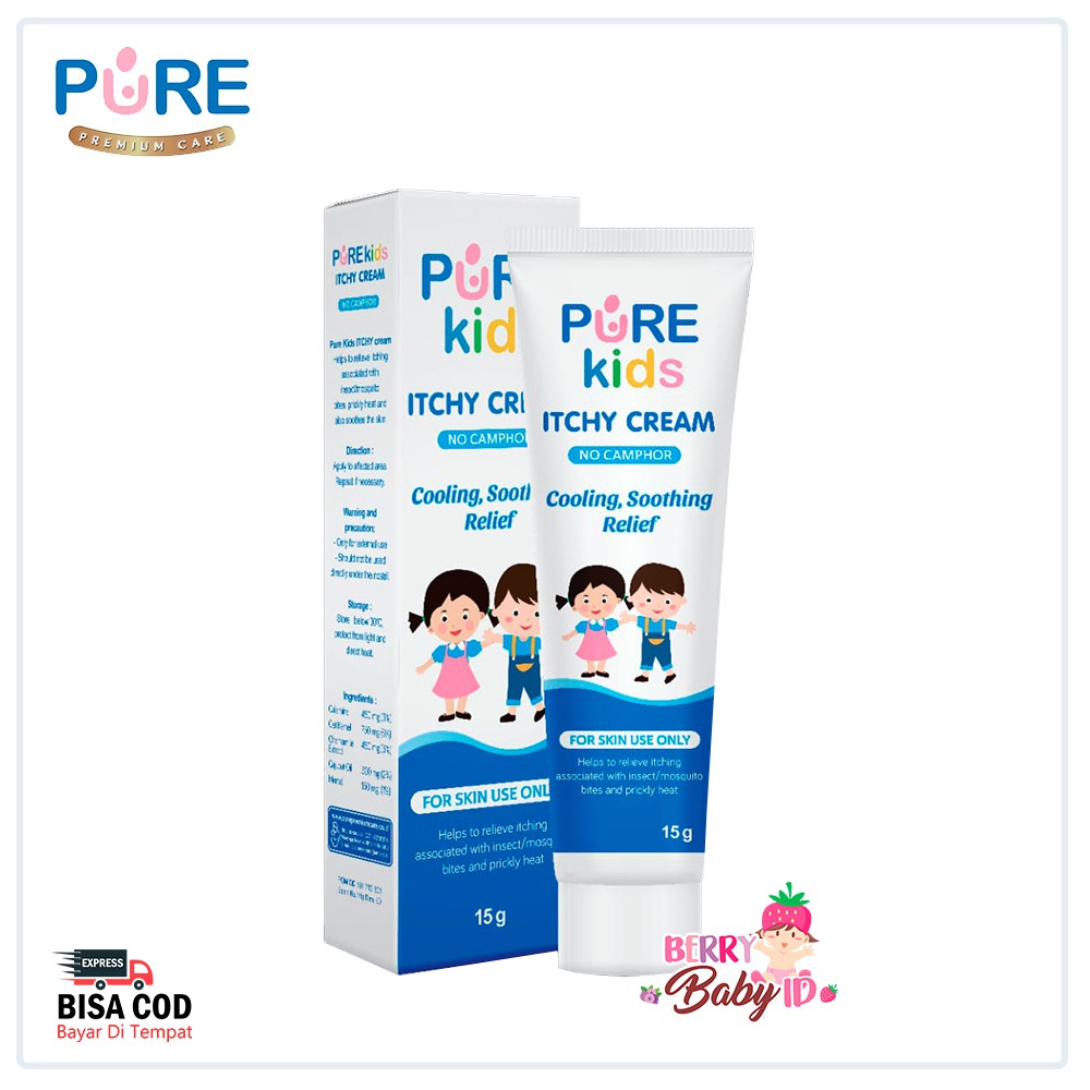 Pure Kids Itchy Cream Krim Pereda Gatal Bayi Anak 15 g Berry Mart