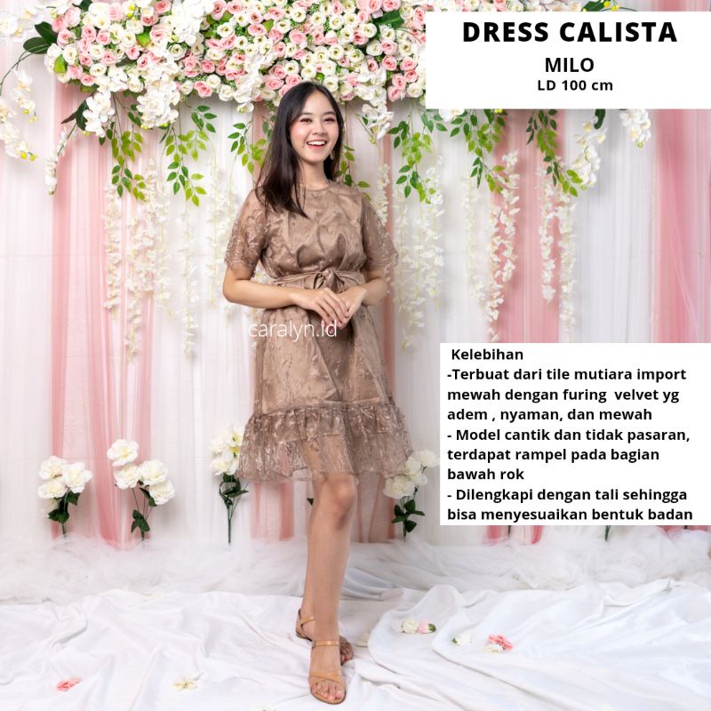 DRESS BRUKAT KONDANGAN WEDDING DRESS WANITA KOREA CALISTA