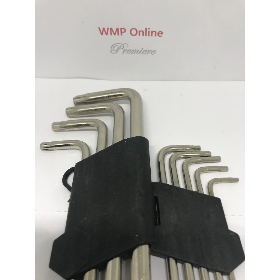 Jual Obeng Set 9 in 1 Pack Besar Hex Key Mata L6 Kembang Gagang L6 Kembang Murah