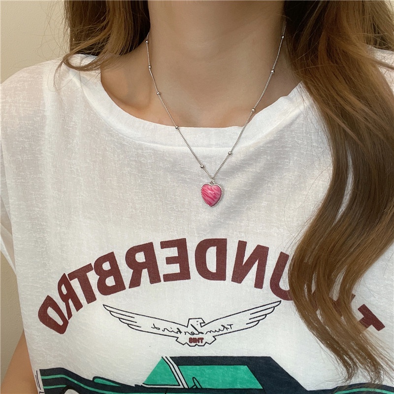 Fashion hot girl love necklace female niche design sense fairy simple light luxury clavicle chain