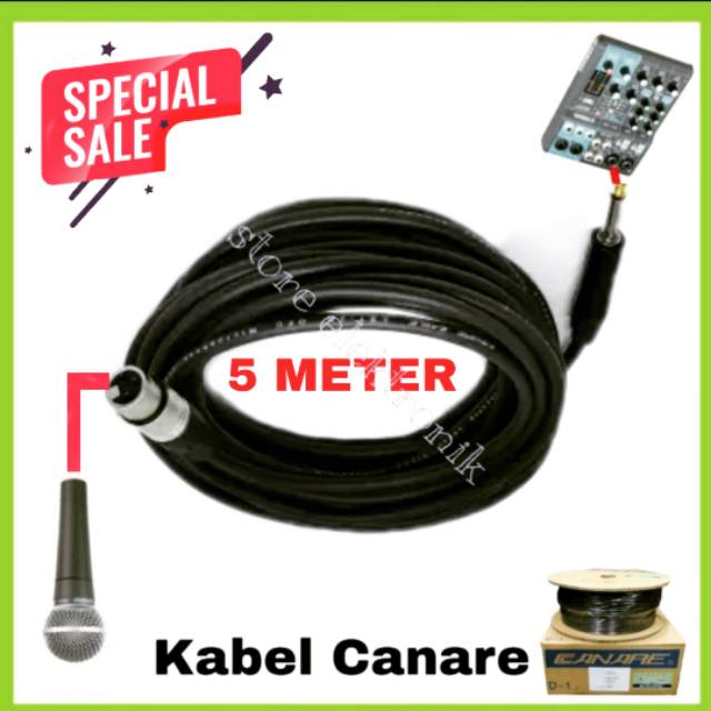 Kabel Mic Canare Standar 5 Meter Canon XLR Female To Jack Akai