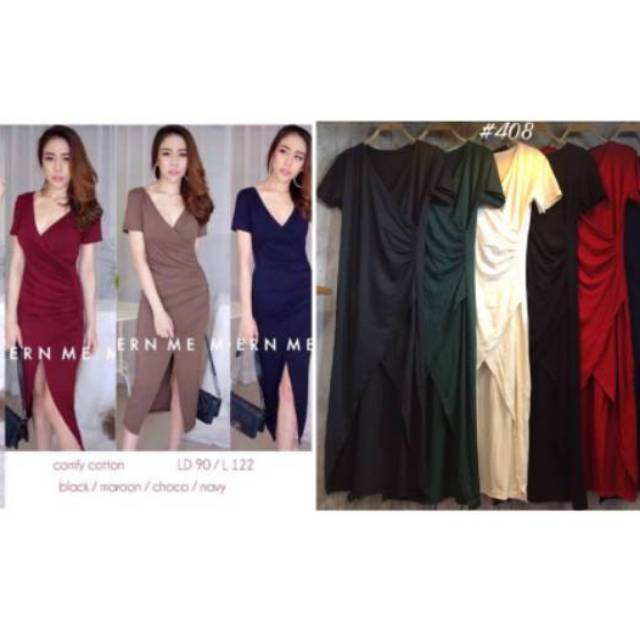 Maxi Dress 7/8 kaos main Casual Spandex Stretch Import Bagus Bahan Korea Murah Fashion Gaya Mewah