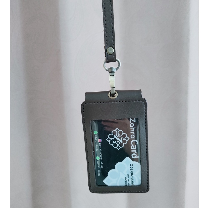 

H7Y Id Card name tag kulit Holder Double Flip Magnet Terbaru