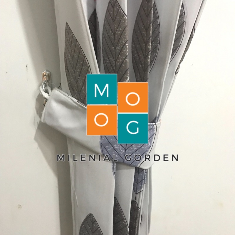 Gorden Minimalis Blazer Daun Nangka Model Smokring Ukuran 150cm-200cm untuk Jendela dan Pintu Free Tali Pengikat dan Hook Lumba