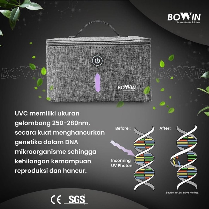 Bowin Uv Sterilizer Box (Tas Lampu Desinfeksi Bakteri, Virus & Kuman) #98