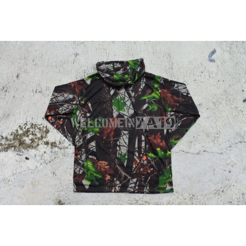 Hoodie T-Shirt Camouflage / Kaos Premium Berkupluk Camo Perbakin