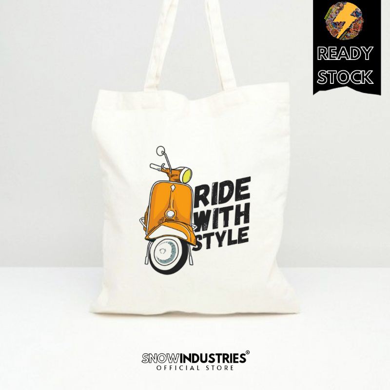 Tote Bag Wanita Pria Kanvas Baby Premium Vespa