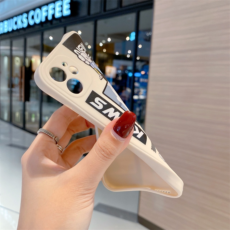 Fashion cartoon square for case iphone 11 pro max 12 13 pro max X/Xs max XR 7/8 plus se2020 liquid silicone fully enclosed shockproof protection case