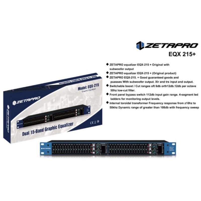 Equalizer ZETAPRO EQX-215+ Original Equalizer Audio Zetapro Eqx 215+ Zetapro Eqx-215+