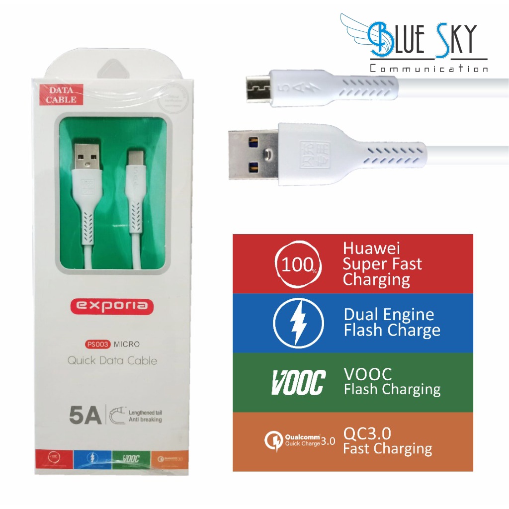 KABEL USB EXPORIA QUICK 5A MICRO QUALCOMM 3.0 VOOC FAST CHARGING