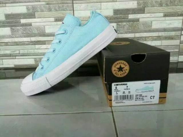 Sepatu Converse Chuck Taylor CT Ice Blue Cewek Cowok Sneakers Keren Murah