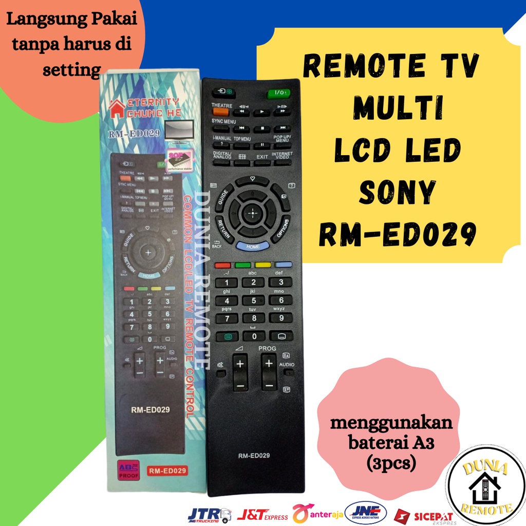 Remot Remote TV SONY BRAVIA 3D ED029 Multi LED LCD Multi Universal tanpa setting