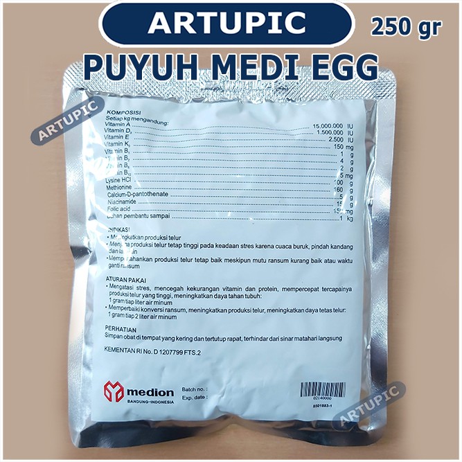 Puyuh Medi Egg 250 gram Sachet Vitamin Burung Puyuh Petelur Produksi