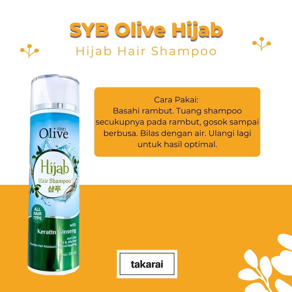 [COD] SYB Olive Hijab Shampoo Keratin Ginseng Formula Khusus Wanita Berhijab Perawatan Rambut Anti Kusut - BPOM