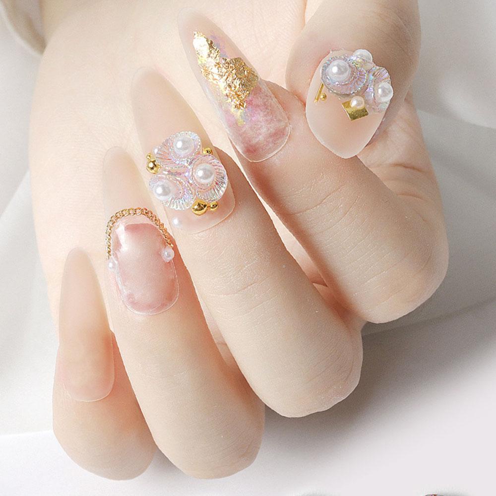 AUGUSTINA Augustina Perhiasan Bunga Nail Art Aurora Jepang Bunga Kecil Manicure Aksesoris DIY Desain Nail Art