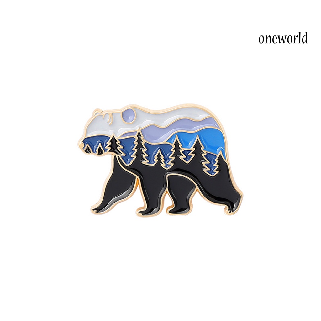 OW@ Enamel Pin Japanese Style Cute Ornaments Fox Cat Bear Hedgehog Shape Brooch for Travel