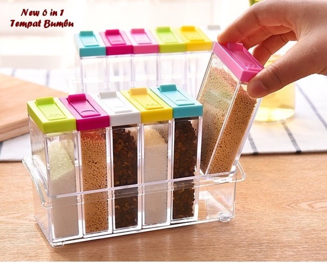 RACK RAK BOTOL BUMBU SPICE JAR 6 in 1 bumbu organizer