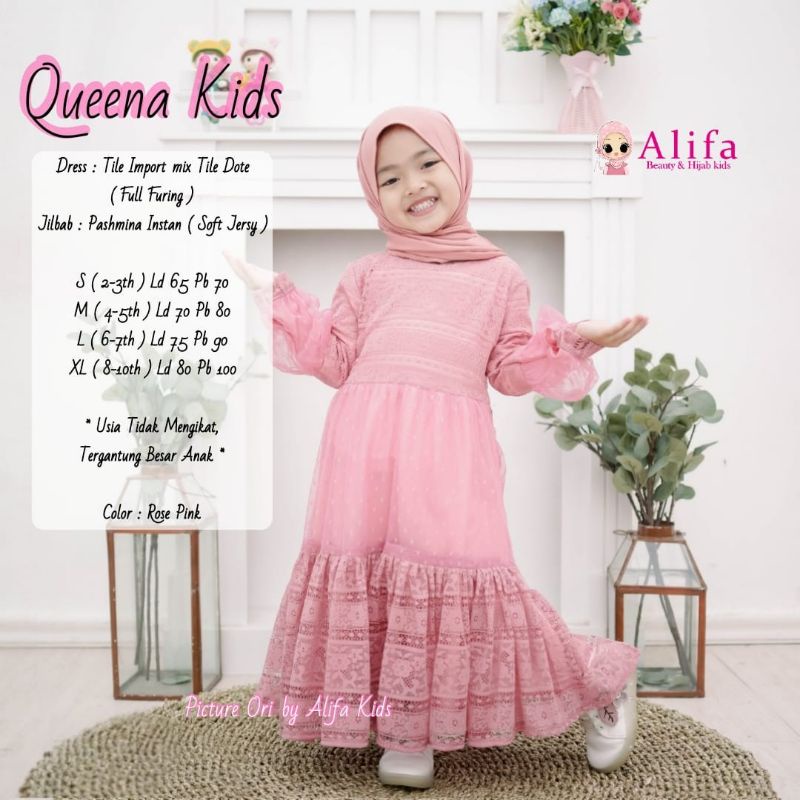 READY LANGSUNG KIRIM QUEENA KIDS ORI ALIFA - GAMIS ANAK BRUKLAT TILE IMPORT - GAMIS ANAK BEST SELLER