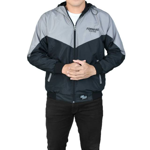 Jaket parasut winbreaker pria original forward