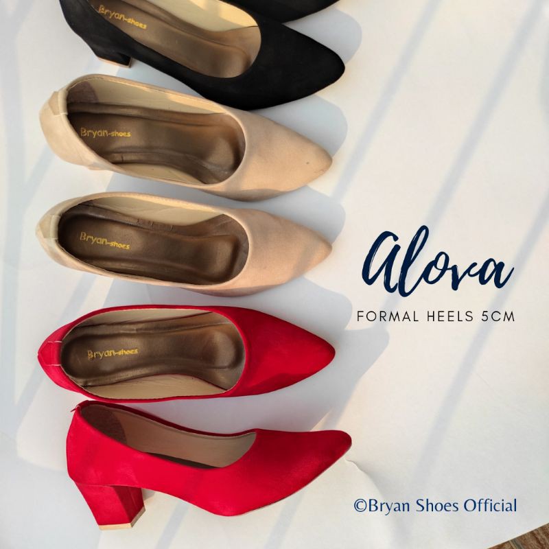 Bryan Alova Pantofel Heels 5cm Formal Suede BigSize Oversize Jumbo Sepatu Hak Tahu Kerja Kantor