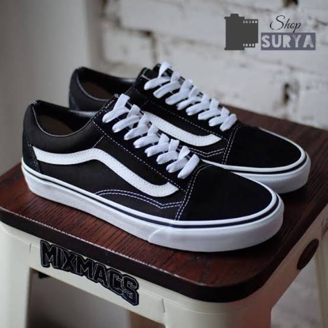 [BISA COD] Sepatu Pen Old_Skul Premium Black white (plus Dus Vans)