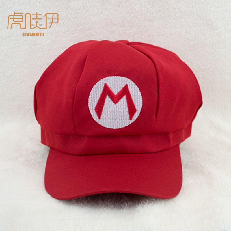 TSMB topi super mario bros hat cap baseball cosplay luigi merah hijau kuning ungu putih