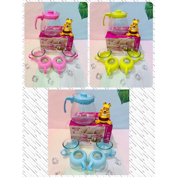 Jual Tea pot set 5 in 1 / teapot kaca / tea set / coffee set kaca