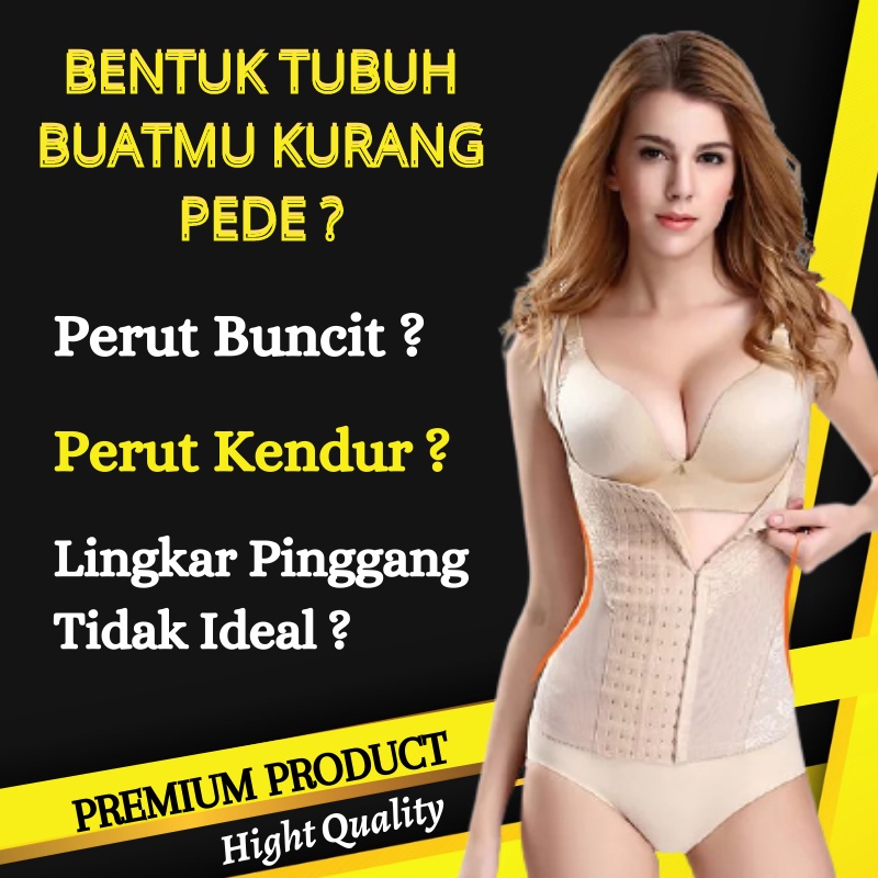 VESH SHAPE UP BODYSUIT KORSET PELANGSING Perut Buncit Korset Perut Pembentuk Badan Pengecil Badan Wanita