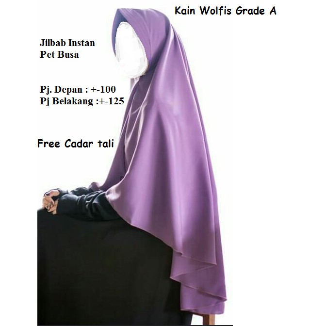 Jilbab Wolfis Syari Pet Busa