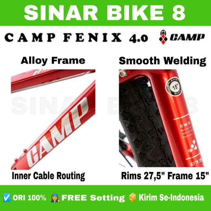 Sepeda Gunung  Ukuran 27.5&quot; MTB ELEMENT CAMP FENIX 4.0 Deore 12 Speed Rem Hidrolik