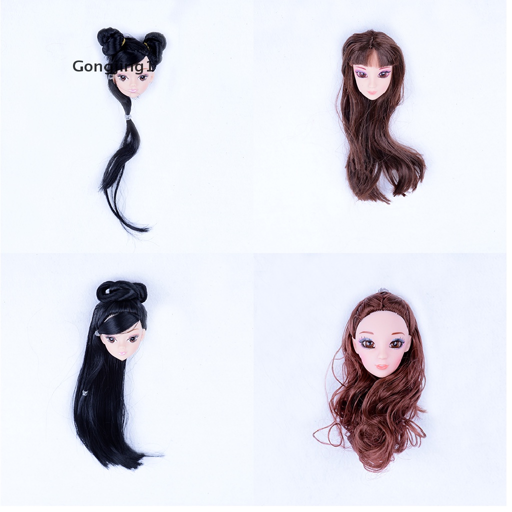 Gongjing1 Kepala Boneka Barbie Dengan Rambut DIY Skala 1: 6