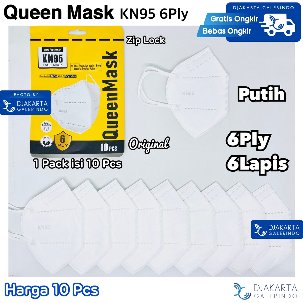 Masker KN95 Original 6Ply QUEEN Mask Original isi 10 Pcs