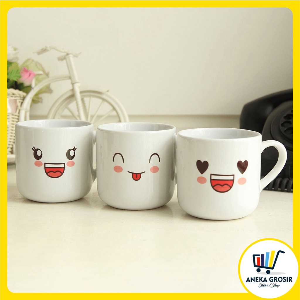 ANEKAGROSIR | MUG TEH KOPI CANGKIR BANYAK PILIHAN MOTIF - GELAS KERAMIK - FREE BOX - CANGKIR KEKINIA