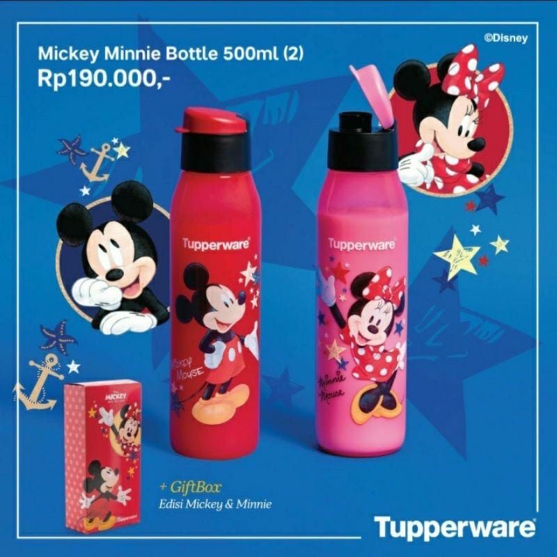 Tupperware mickey minnie bottle - botol minum anak - botol lucu