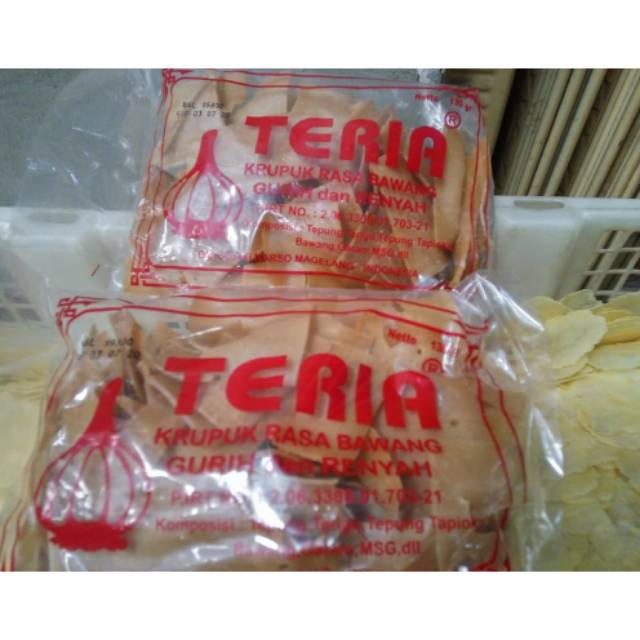 

Kerupuk bawang cap TERIA isi 10pcs