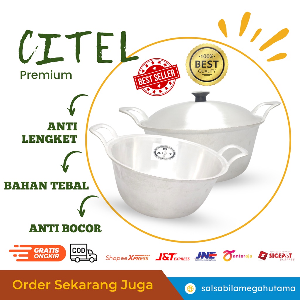 CTL14 - citel panci katel / citel wajan katel - Citel No 10 12 14 16 panci katel tradisional anti pe