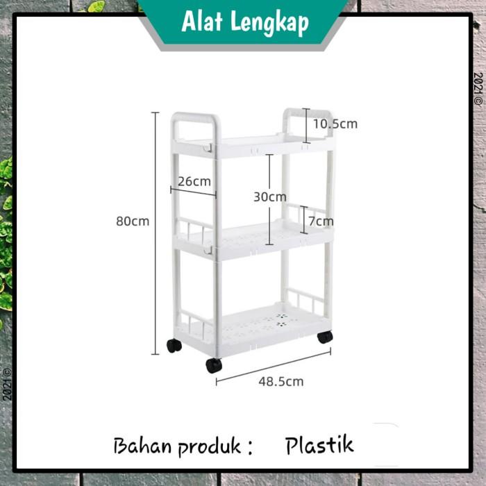 Rak Troli Susun 3 Multifungsi Dengan Roda Portable