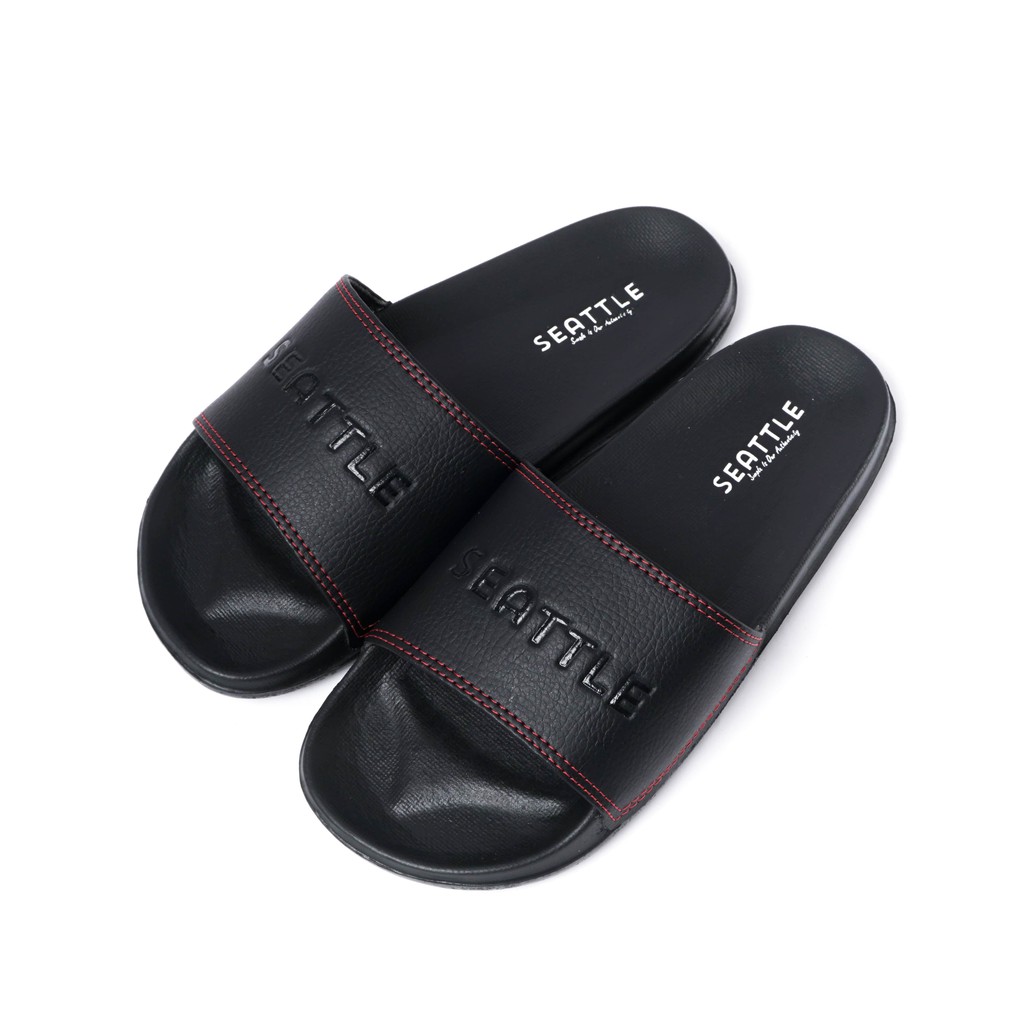 Seattle - Slippers Basic Red Black / Sandal Slop / Sandal Slide / Sandal Slip On Unisex-3