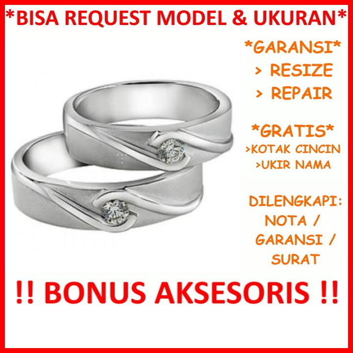 Cincin Couple Perak Kawin Nikah Tunangan Garansi Silver Asli Handmade Gratis Ukir Tulis Nama Id144
