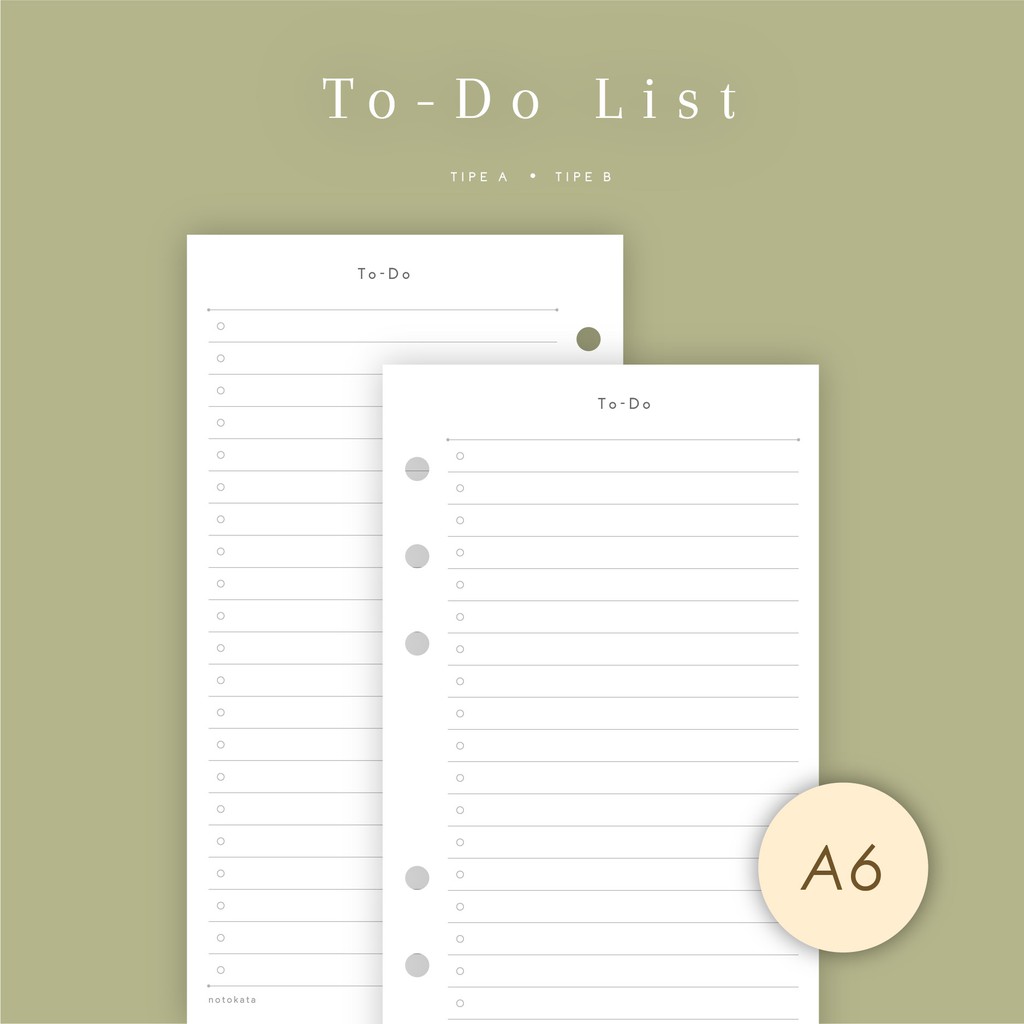 

A6 - Loose Leaf To-do List by Notokata - 3003