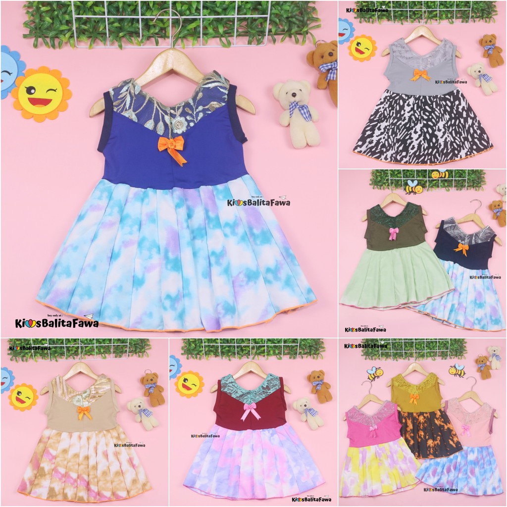 Dress Meira uk Bayi - 4 Tahun / Dres Baby Anak Perempuan Brukat Kensi Import Gaun Pesta Cewek Murah